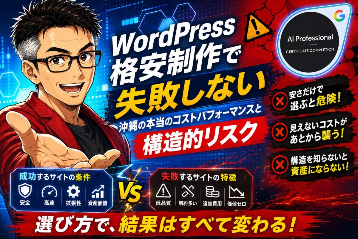 WordPress 格安 制作で失敗しない——沖縄の本当のコストパフォーマンスと構造的リスク