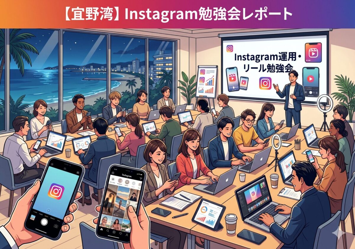 【宜野湾】平日夜に20名が集結！Instagram運用・リール動画制作勉強会レポート。地域を動かすSNSの力