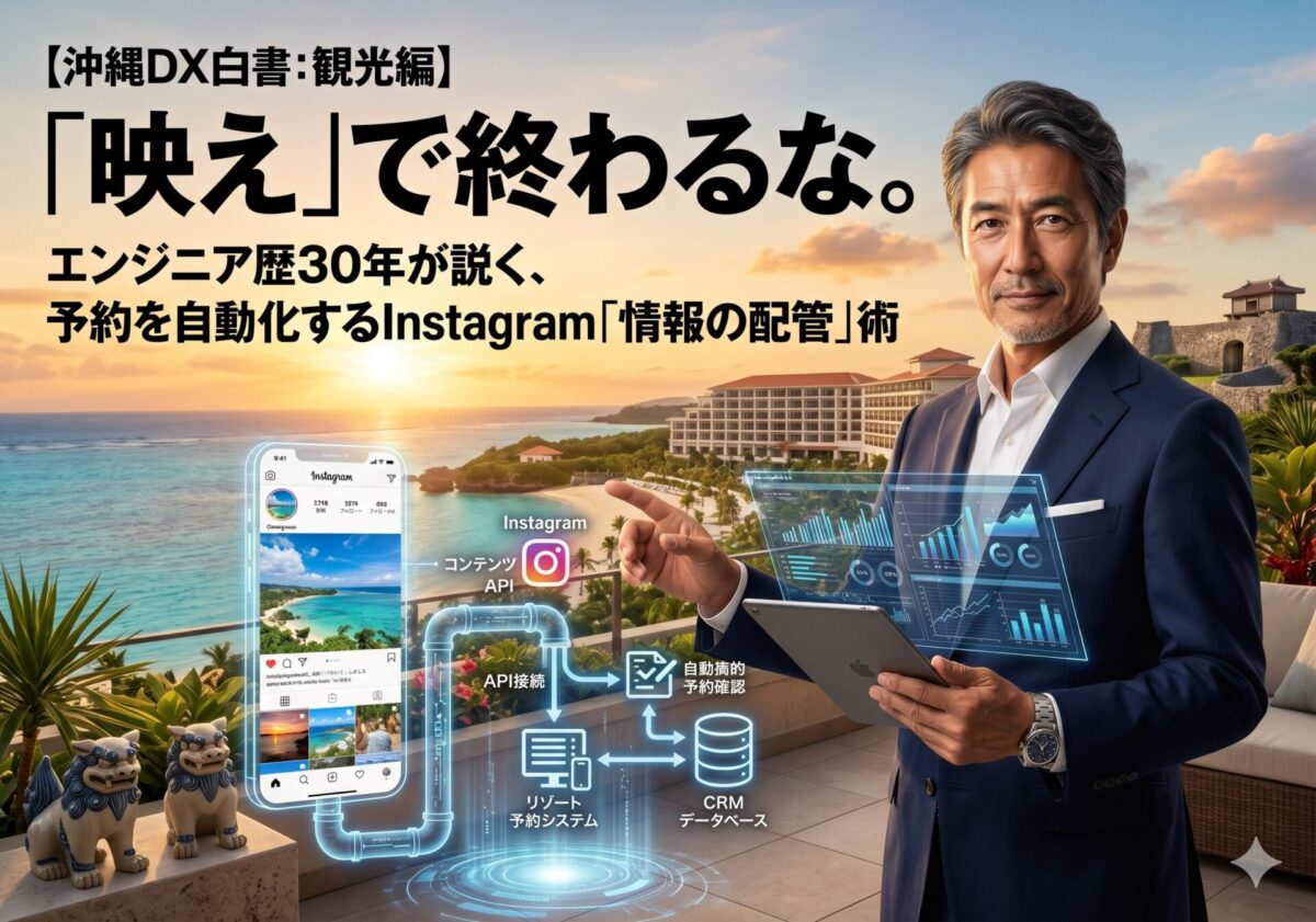 【沖縄DX白書：観光編】「映え」で終わるな。エンジニア歴30年が説く、予約を自動化するInstagram「情報の配管」術