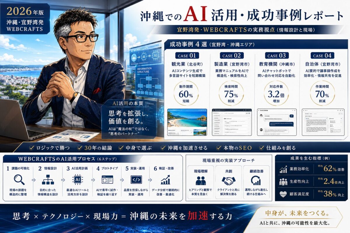 沖縄でのAI活用・成功事例レポート 2026年版｜宜野湾発・WEBCRAFTSの