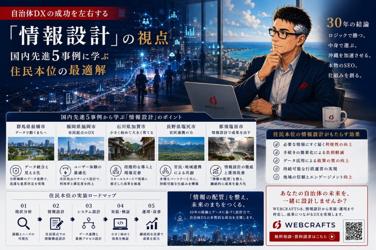 自治体DXの成功を左右する「情報設計」の視点:国内先進5事例に学ぶ住民本位の最適解