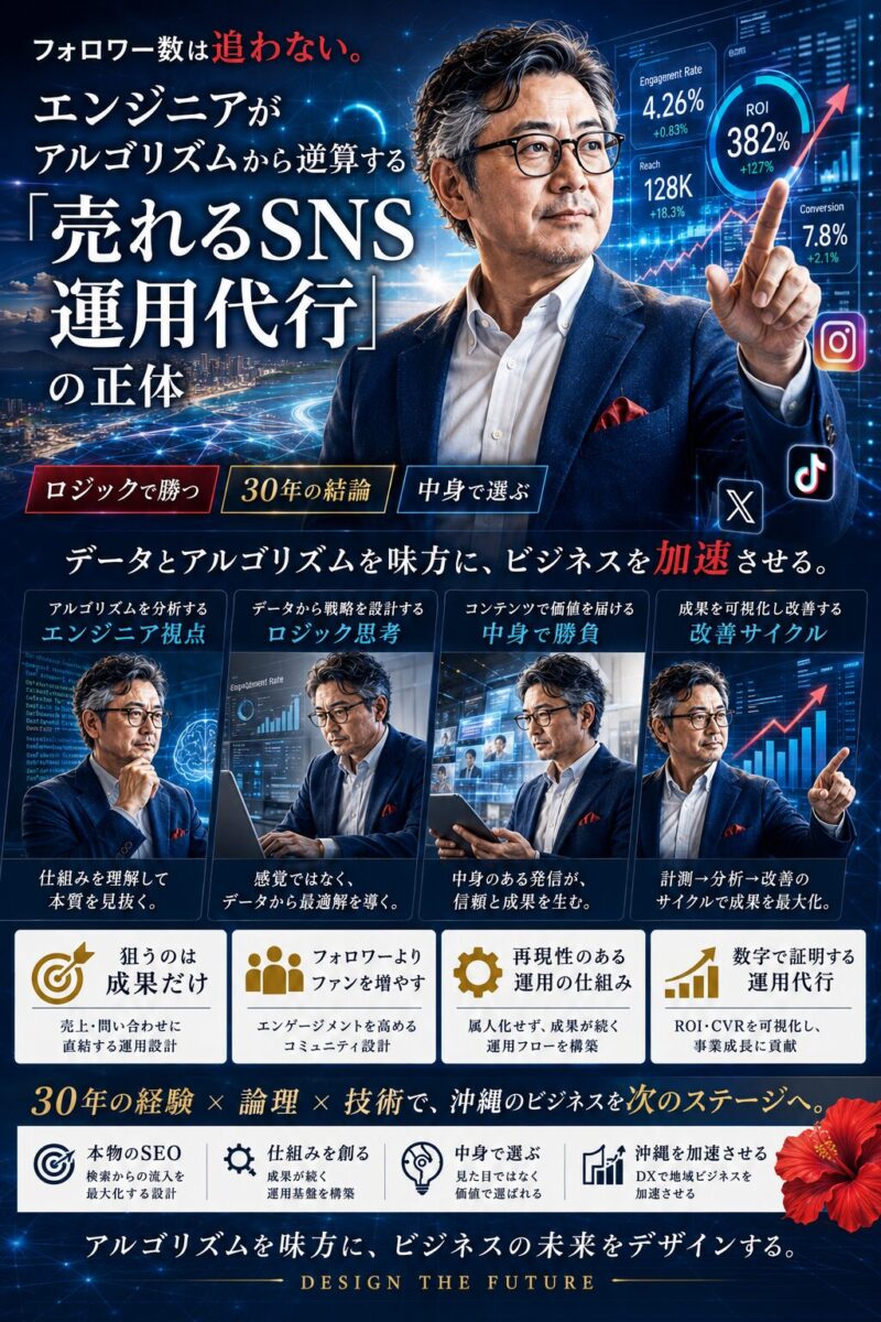 フォロワー数は追わない。エンジニアがアルゴリズムから逆算する「売れるSNS運用代行」の正体