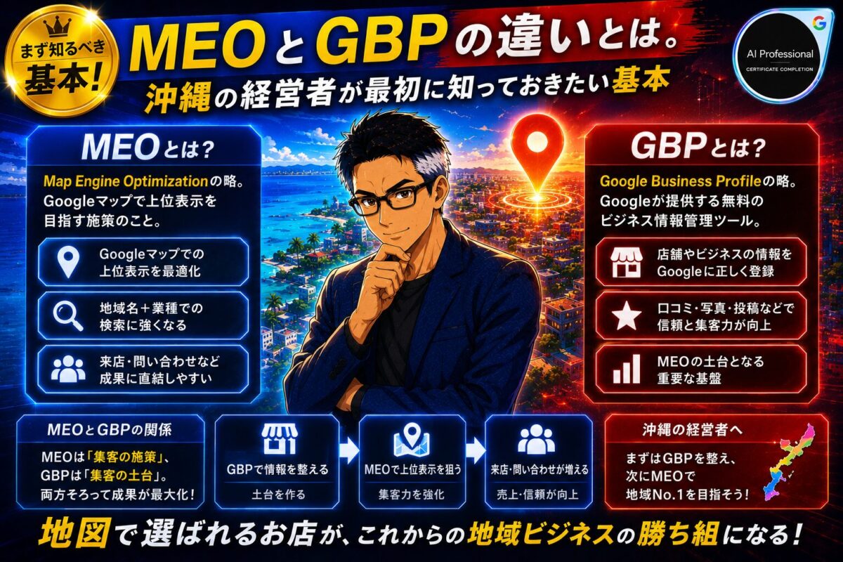 MEOとGBPの違いとは。沖縄の経営者が最初に知っておきたい基本