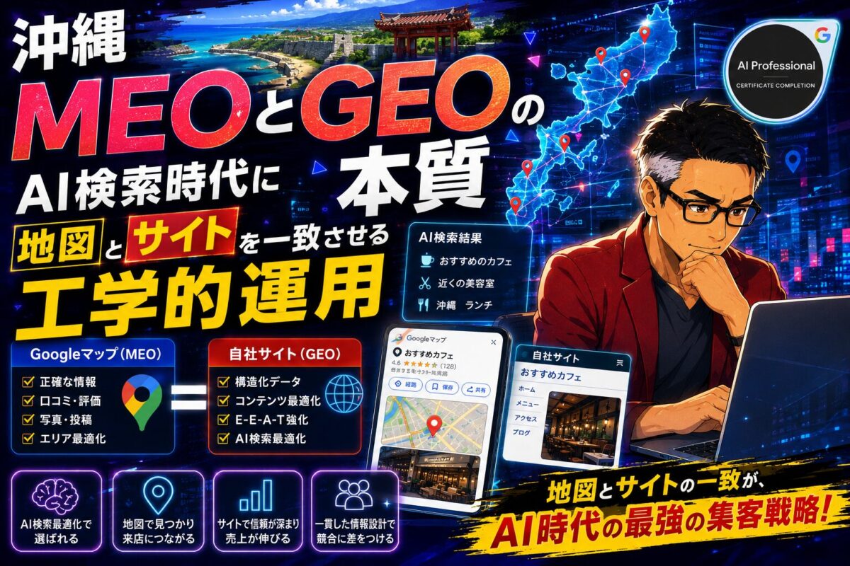 沖縄 MEOとGEOの本質——AI検索時代に地図とサイトを一致させる工学的運用