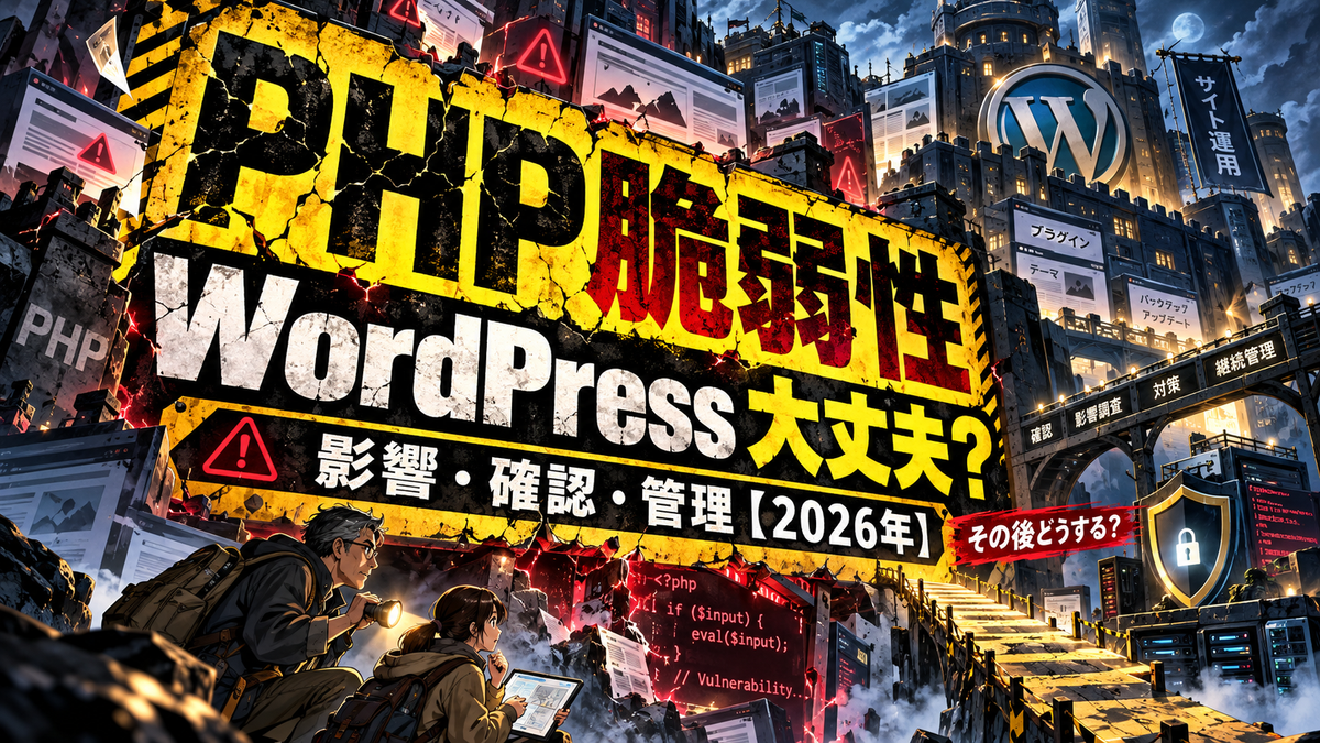 PHPの重大な脆弱性、WordPressは大丈夫？沖縄のホームページで今確認すること【2026年】