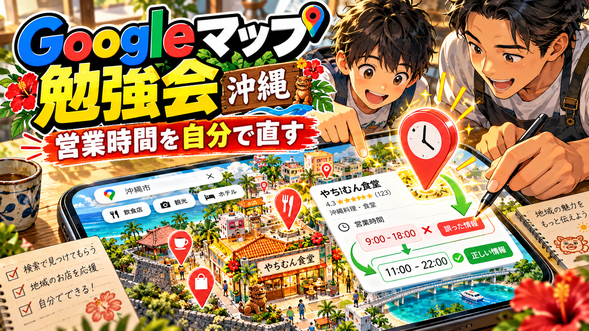 沖縄Googleマップ勉強会｜営業時間が違う地図を、自分の画面で直す